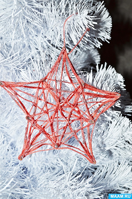 Новогодние поделки из ниток и клея – сделать вифлеемскую звезду своими руками